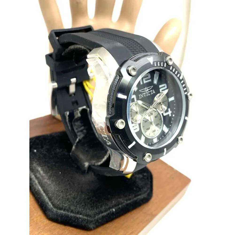 Invicta Men's Watch 45739 Pro Diver Quartz Chronograph Black Dial Rubber Strap